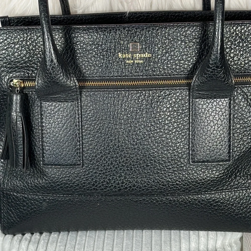 KATE SPADE NEW YORK designer iconic large pebbled leather bag gorgeous like new